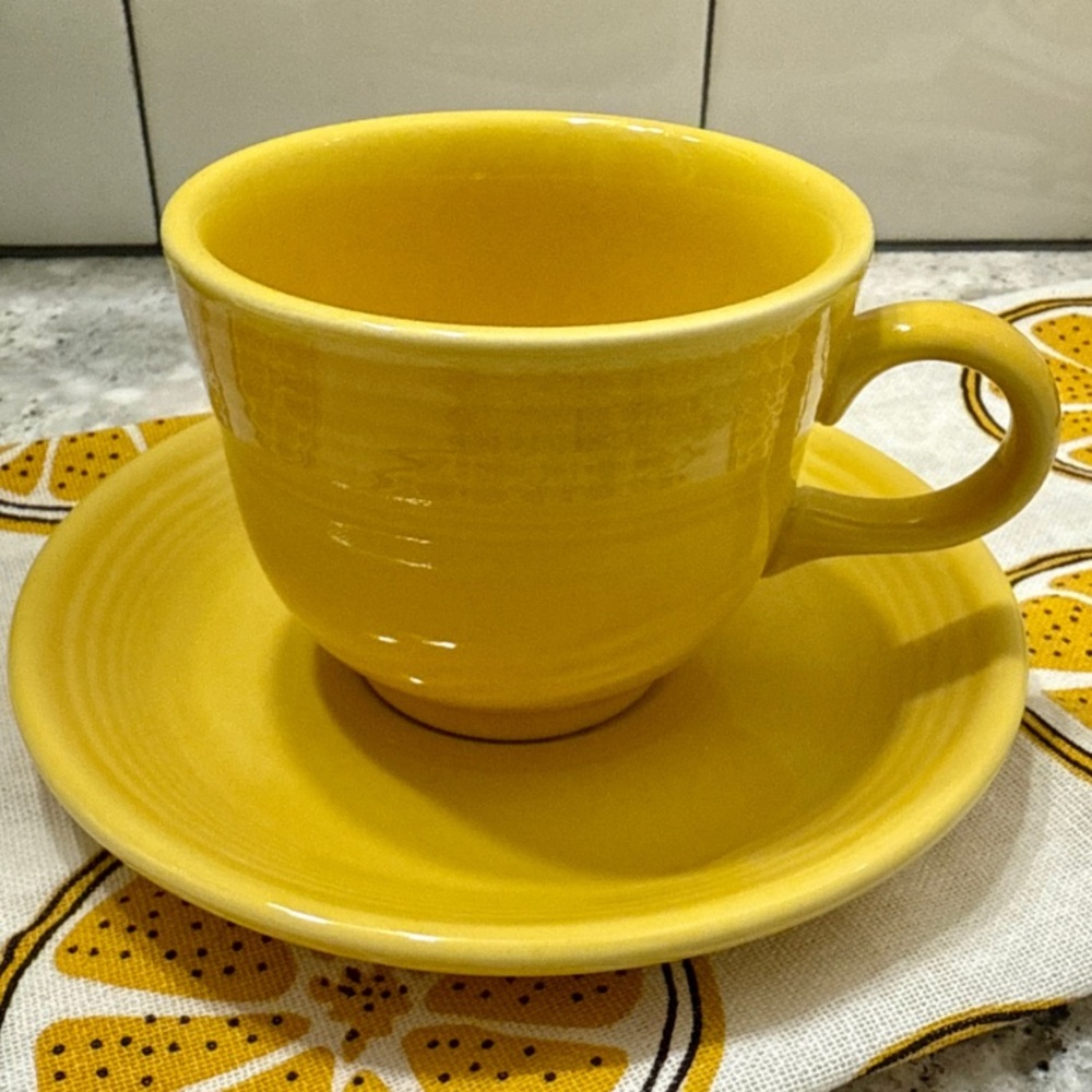 Fiestaware Sunflower (yellow) Cup and Saucer Set